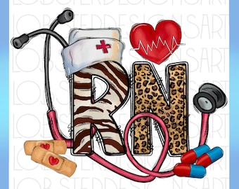 RN Nurse Sublimation Design Png, Registered Nurse Png, Nurse, Nurse Png, Nurse Life Files for Cricut, Nursing, Nurse png, stethoscope png