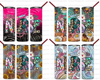 Nurse Tumbler Png, Nurse Life, 4 Png File Tumbler, 20oz Skinny Tumbler, Nurse Tumbler Bundle, Nurse Pattern,Tumbler Sublimation Designs