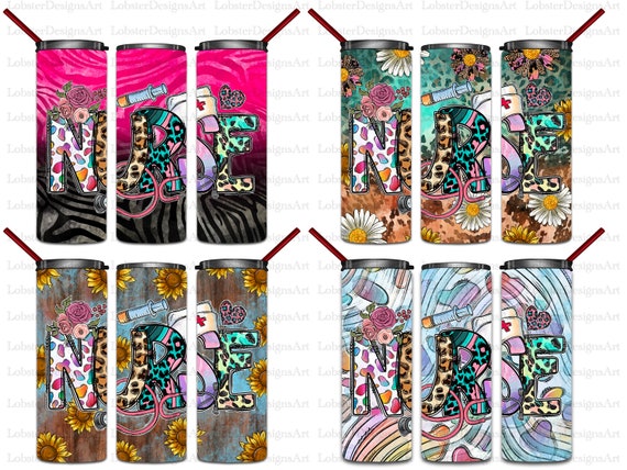 Nurse Tumbler Png, Nurse Life, 4 Png File Tumbler, 20oz Skinny Tumbler, Nurse Tumbler Bundle, Nurse Pattern,Tumbler Sublimation Designs