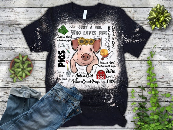 Just A Girl Who Love Pig And Sunflower Shirt Just A Girl Who Love Pig And Sunflower Shirt