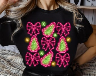 Neon Coquette Christmas Neon PNG, Christmas Png, Neon Christmas Png, Christmas Tree Cake Png,Christmas Bow Png, Christmas Sublimation Design