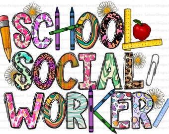 School Social Worker Png, Teacher Png, School Png, Social Png, Teacher Design Png, Western, Worker Png,Digital Download,Sublimation Design