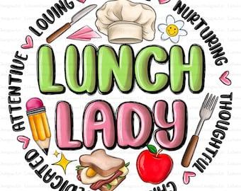 Lunch Lady Png, Cafeteria Crew, Back to School, Squad, First day of School, Sublimation Design Downloads,Sublimation Design,Digital Download