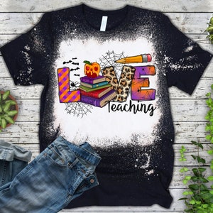 Love Teaching Png, Pumpkin, Halloween Png, Spooky Season, School, Spooky Png, Western, Teacher Png, Digital Download, Sublimation Design bild 2