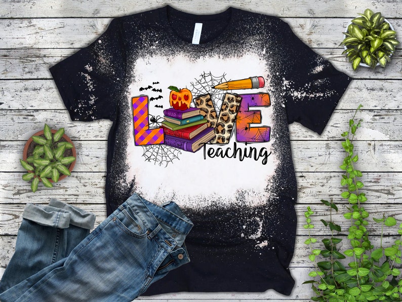 Love Teaching Png, Pumpkin, Halloween Png, Spooky Season, School, Spooky Png, Western, Teacher Png, Digital Download, Sublimation Design bild 2