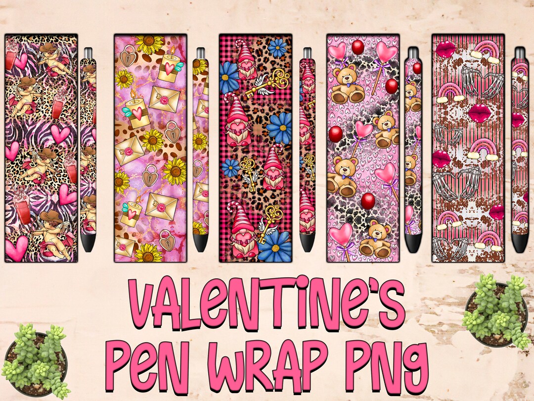 Valentine's Day Pen Wrap Png Sublimation Design, Happy Valentine's Day ...