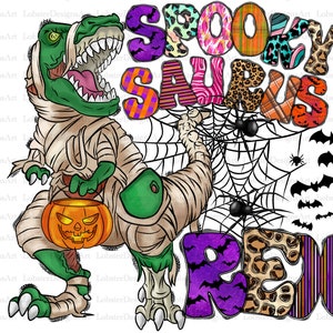 Halloween Png File, Dinosaur png, Spooky Saurus Rex png, Sublimation File,Sublimation Designs Downloads,Digital Download, Spooky Season
