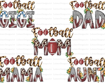 Football Bundle Png, Football Mom Png, Cowhide, Western Football Dad, Football Mama, Football Gigi, Sublimation Designs, Digital Download