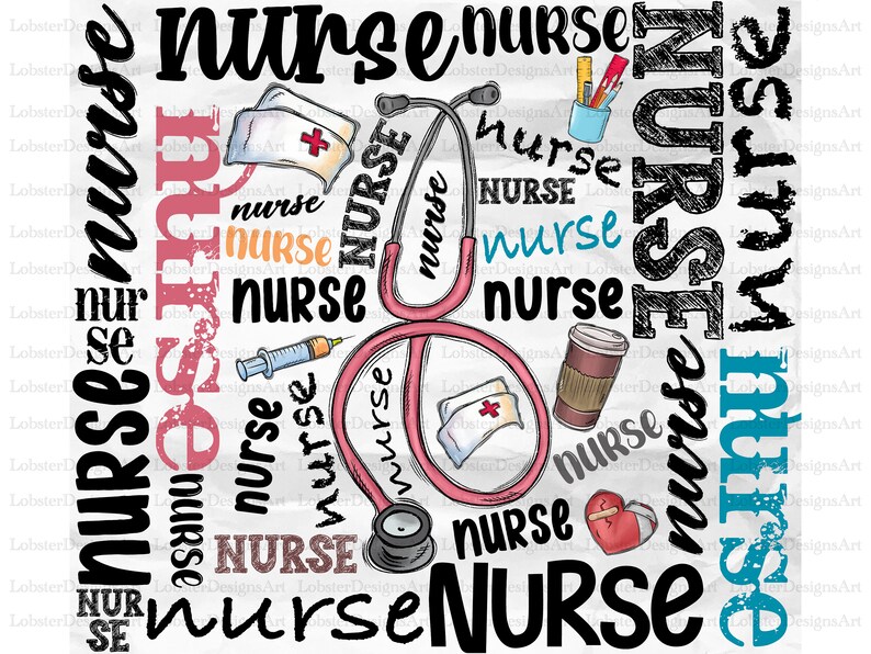 Nurse Tumbler PNG, Nurse Tumbler, stethoscope Png, Nurse Design,Turquoise,20 Oz. Skinny Tumbler Wrap Sublimation,Tumbler Designs Sublimation image 2