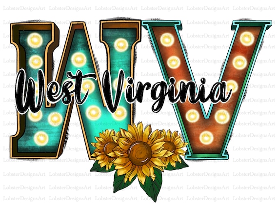 West Virginia Sublimation Design Png, West Virginia Png, Western Png, Map Png, West Virginia Png Files for Cricut, Sunflower Png Files