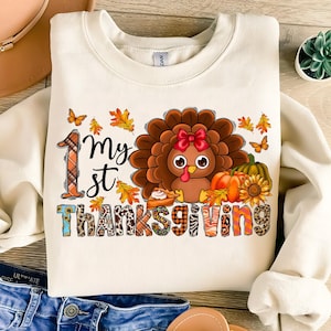 My 1st Thanksgiving Png, Thanksgiving , Leopard, Autumn Vibes Png, Fall PNG, Western PNG, Sublimation Design,Digital Download