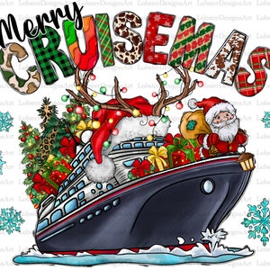 Merry Cruisemas Png,Cruise Ship Png, Seasonal Sails, christmas cruise ship, clip art,iron on cut,Christmas Cruising Crew Png,plaid Crew Png