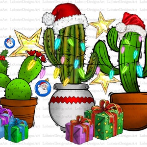 Christmas Cactus Png,Western Christmas,Sublimation Design,Merry Christmas Png,Christmas Gift Box Png,Christmas Cactus Png,Happy New Year Png