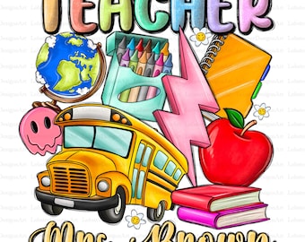 Custom Retro Teacher Name PNG, Back to School Png Design, Teacher Png, Teacher Appreciation, First Day of School, Thank You Teacher