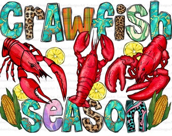 Crawfish Season Png, Glitter, Crawfish, Watercolor, Corn Png, Leopard, Crawfish Design, Sublimation Design, Digital Download