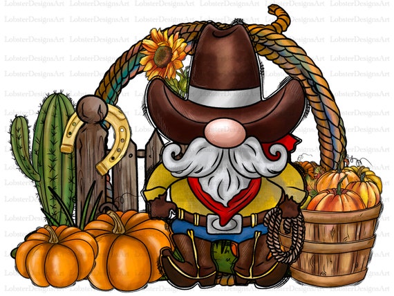 Cowboy Fall Gnomes Png Sublimation Design, Fall Png, Western Png, Pumpkin Png, Cowboy Gnome Png,Autumn Leaves Png, Fall Png Downloads