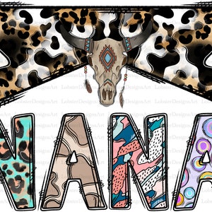 Western Nana Png, Western, Boho Skull Png, Country, Sublimation Nana, Nana Png, Cowhide, Nana Design, Sublimation Design, Digital Dowland