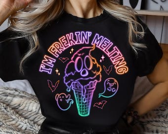 I’m Freakin Melting PNG, Sublimation Design, Retro png, Skull png, Ghost png, Summer png, Trendy summer png, halloween Gothic summer