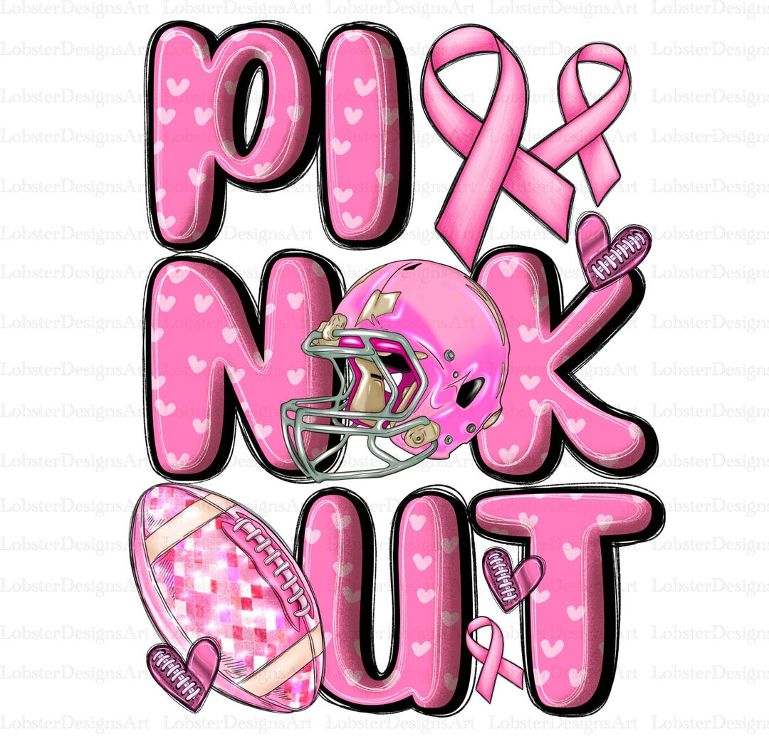 Breast Cancer Football Pink Out Png, Breast Cancer PNG, Pink Ribbon Png ...