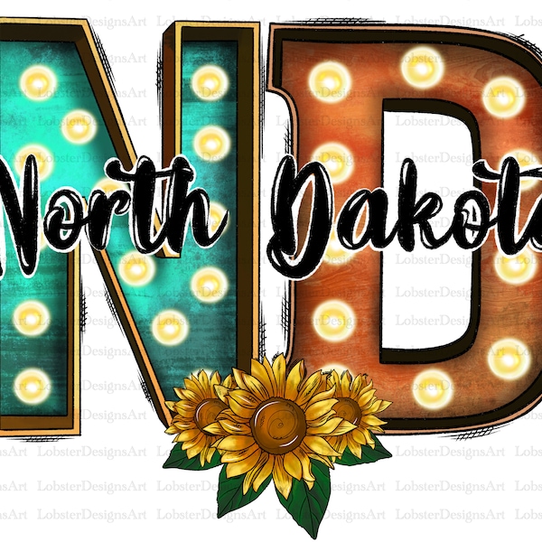 North Dakota Sublimation Design Png, Map Png, North Dakota Png, Western Png, North Dakota Png Files for Cricut, North Dakota, Sunflower png