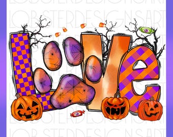 Halloween Sublimation Design Png, Love Dog Png, Dog Png, Halloween Png, Western Png Files for Cricut, Love Png Files, Halloween Love Dog