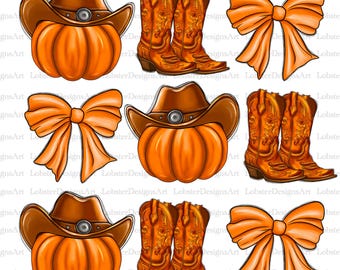 Howdy Pumpkin png, Western Fall png, Fall png, Fall Coquette Bow PNG, Fall vibes png, Western png, country fall png, Cowgirl png, png design