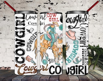 Cowgirl Tumbler, Cowgirl Tumbler, Cowgirl Hat, Cowboy Design,Turquoise,20 Oz. Skinny Tumbler Wrap Sublimation,Tumbler Designs Sublimation