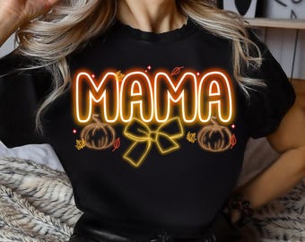 Neon Fall Mama PNG, Fall Mama Coquette Pumpkin, Fall Vibes Png, Autumn Coquette, Coquette Mama Sublimation Download, Instant Download