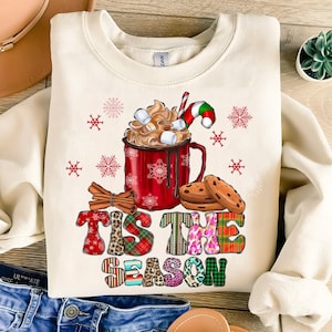 Tis The Season PNG File, Sublimation Designs Download, Digital, Hot Cocoa Christmas, Holiday, Christmas Sublimation png, Christmas png