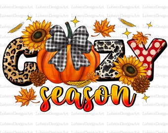 Cozy Season Png, Fall Pumpkin Png, Western Fall Png, Hello Fall Png,Autumn Png,Fall Clipart Png,Instant Download,Sunflower Png, Pumpkin Png