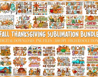 Fall Autumn Png Bundle, Fall shirt png, Fall Coquette png, Autumn png, Trendy Fall, Thanksgiving png, Autumn Sublimation Design Bundle