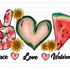 Peace Love Watermelon PNG, Watermelon Sublimation Design, Summer png, Summer watermelon png, Summer Fruits png design, Watermelon lovers png