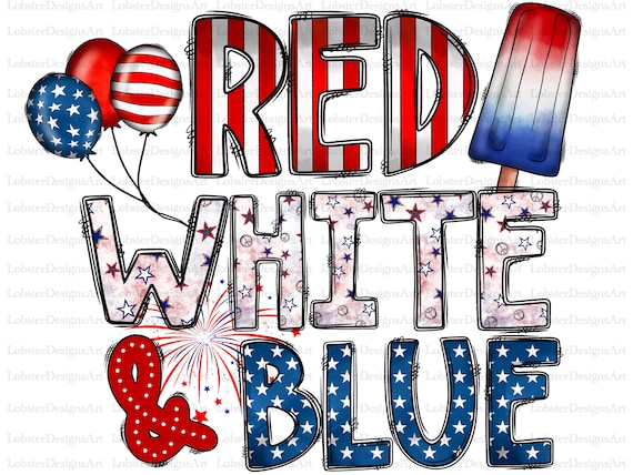 Red White Blue Png, America, USA, Western, 4th of July, American Flag, Ice Cream, Red White Blue Design, Digital Download,Sublimation Design