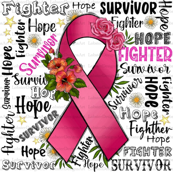 Fighter Hope Survivor Png,Western Fight Cancer In All Colors Png,Cancer Awareness Png,Breast Cancer Png, Cancer Ribbon Png, Digital Download