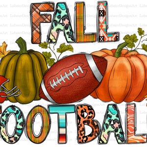 Fall Football PNG, American Football PNG, Football Png, Leopard, Pumpkin, Fall PNG, Thankful Png, Sublimation Design, Digital Download