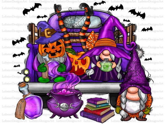 Halloween Gnome Truck Png,Pumpkin Ghost Png, Happy Halloween Png, Boo Png, Truck Png, Gnome Png, Bat Png, Pumpkin Png, Digital Download Png