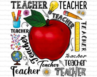 Teacher Design Png File, Western, Teacher Png, Apple Png, School Png, Pencil png, Teacher png, School,Digital Download,Sublimation Design