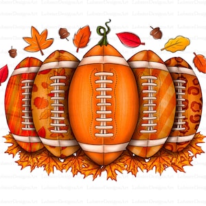 Fall American Football Png, Football Png, Autumn Football Png, Autumn Design, Pumpkin Png, File for Sublimation, Sublimation Png Design