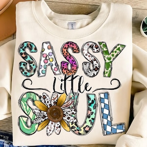 Sassy Little Soul Png, Sunflower Png, Leopard, Western, Western Design, Hand Drawn, Sublimation Design, Digital Download, Sublimation Png