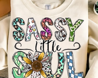 Sassy Little Soul Png, Sunflower Png, Leopard, Western, Western Design, Hand Drawn, Sublimation Design, Digital Download, Sublimation Png