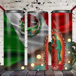 Lady Of Guadalupe 20oz Skinny Tumbler, Our Lady of Guadalupe Png,Virgen de Guadalupe PNG, Graphic Clip Art, Latina Mexican Sublimation