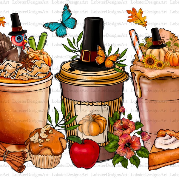 Fall Coffee Drink Png, Autumn Sublimation Designs,Orange Pumpkin Latte png,Coffee Sublimation Png,Turkey,Fall Drink Design,Pumpkin Spice Png