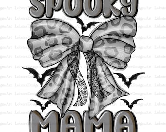 Spooky Mama Png, Coquette Halloween Png, Spooky Season Png, Retro Halloween Png, Fall Png, Halloween Shirt Sublimation Designs Png
