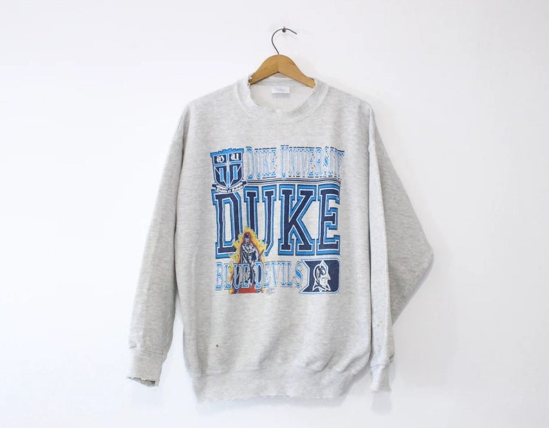 Vintage Duke University Blue Devils Sweatshirt Duke Sweater Etsy