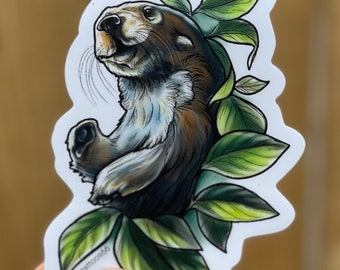 Otter VINYL magnet 5x5