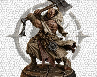 Dungeons and Dragons, DND TTRPG, Wargaming - Male Human Axiom - Monk, Barbarian, Fighter, Warrior