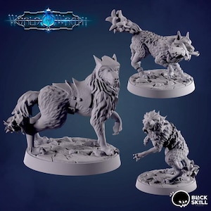 Dungeons and Dragons, DND TTRPG, Wargaming - Druid Wildshape Medium Beast - Wolf, Wolves