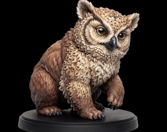 Dungeons and Dragons, DND TTRPG, Wargaming - Druid Wildshape - Legendary Familiar - Small Monstrosity - Owlbear Cub
