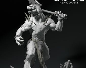 Dungeons and Dragons, DND TTRPG, Wargaming - 85mm Base Dinosaur - Tyrannosaur Rex Demigod