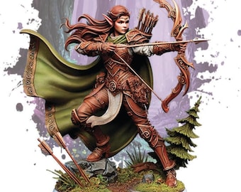 Dungeons and Dragons, DND, TTRPG, Krigsspel - Spelbar karaktär - Kvinnlig alv Sylveris - Ranger, Fighter, Rogue, Archer